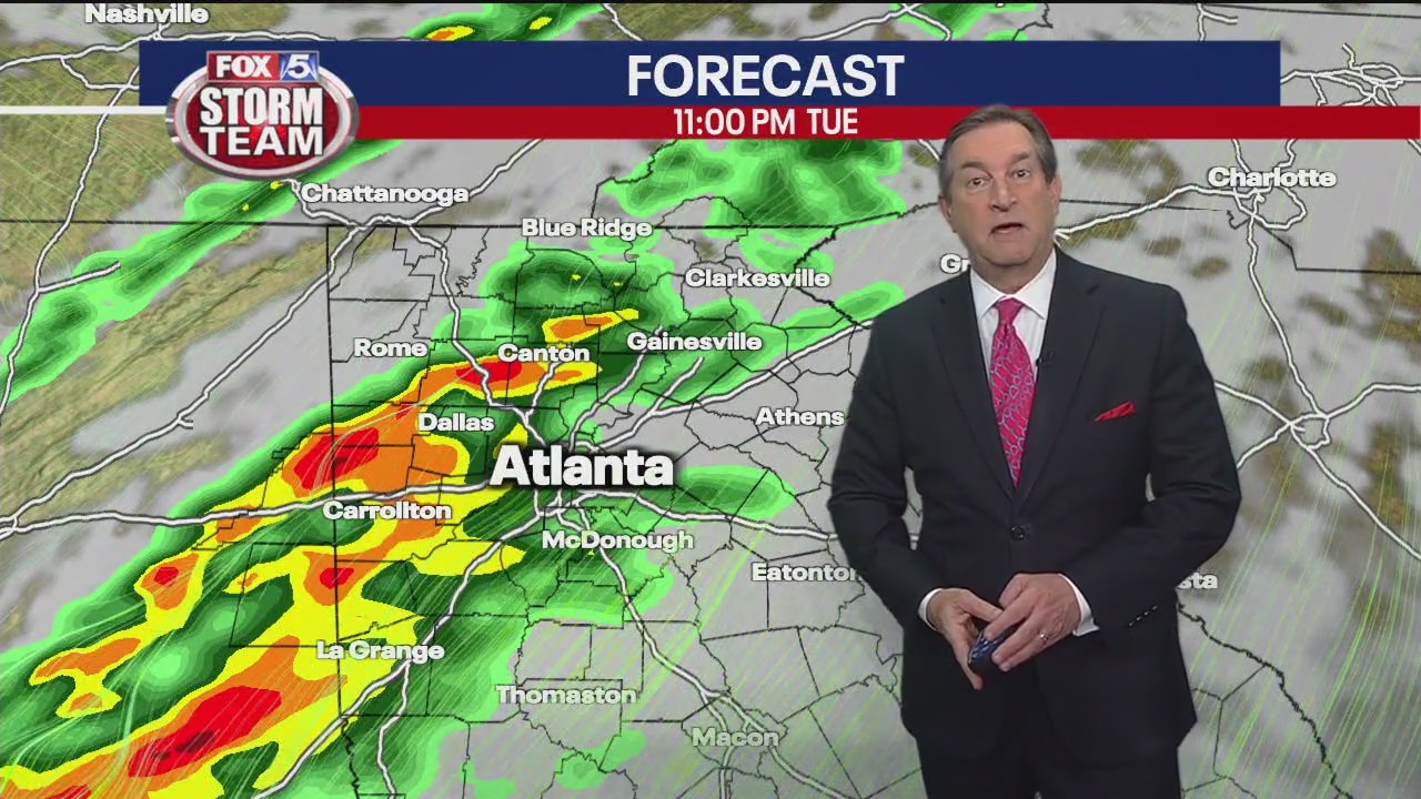 Severe storm threat in Atlanta on Tuesday evening