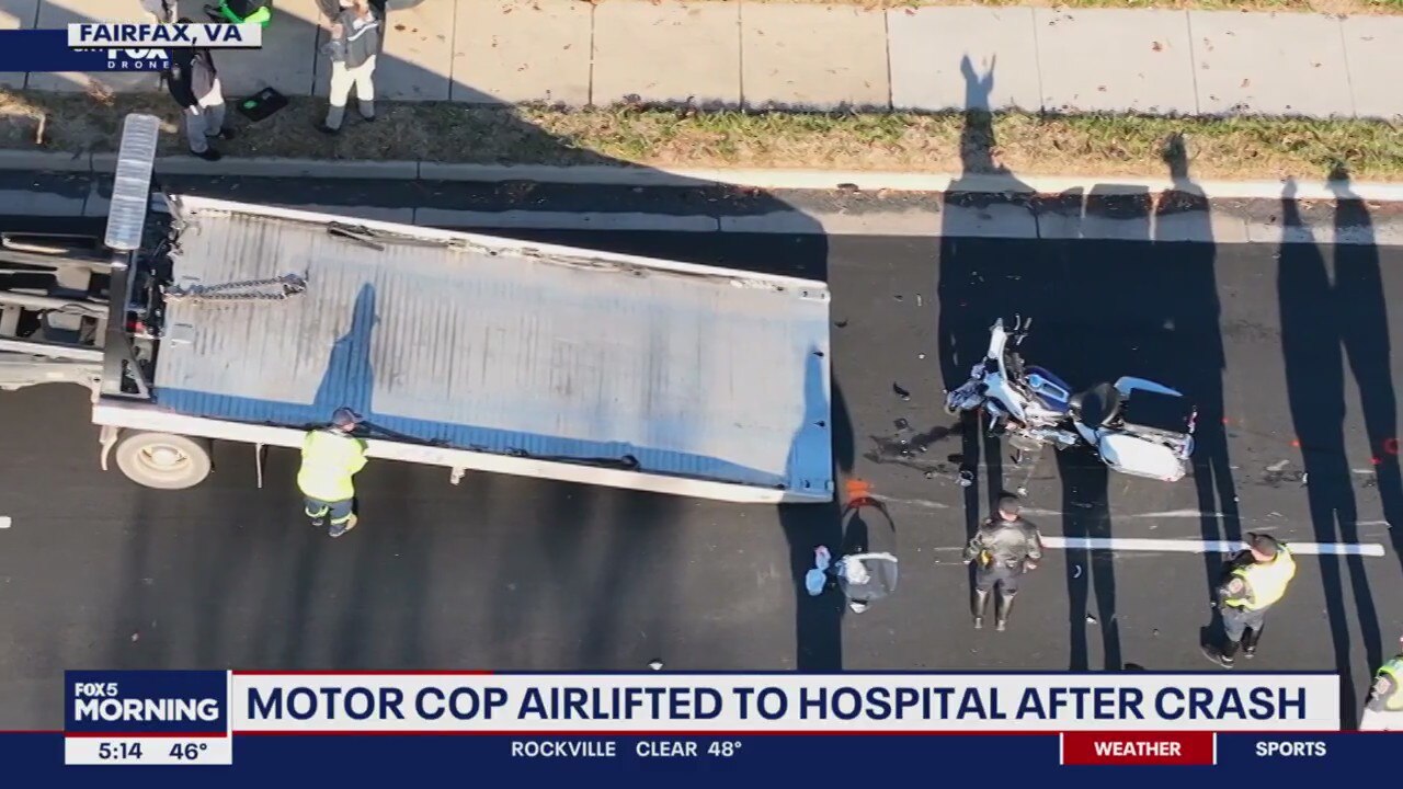 Fairfax County police officer hurt in crash