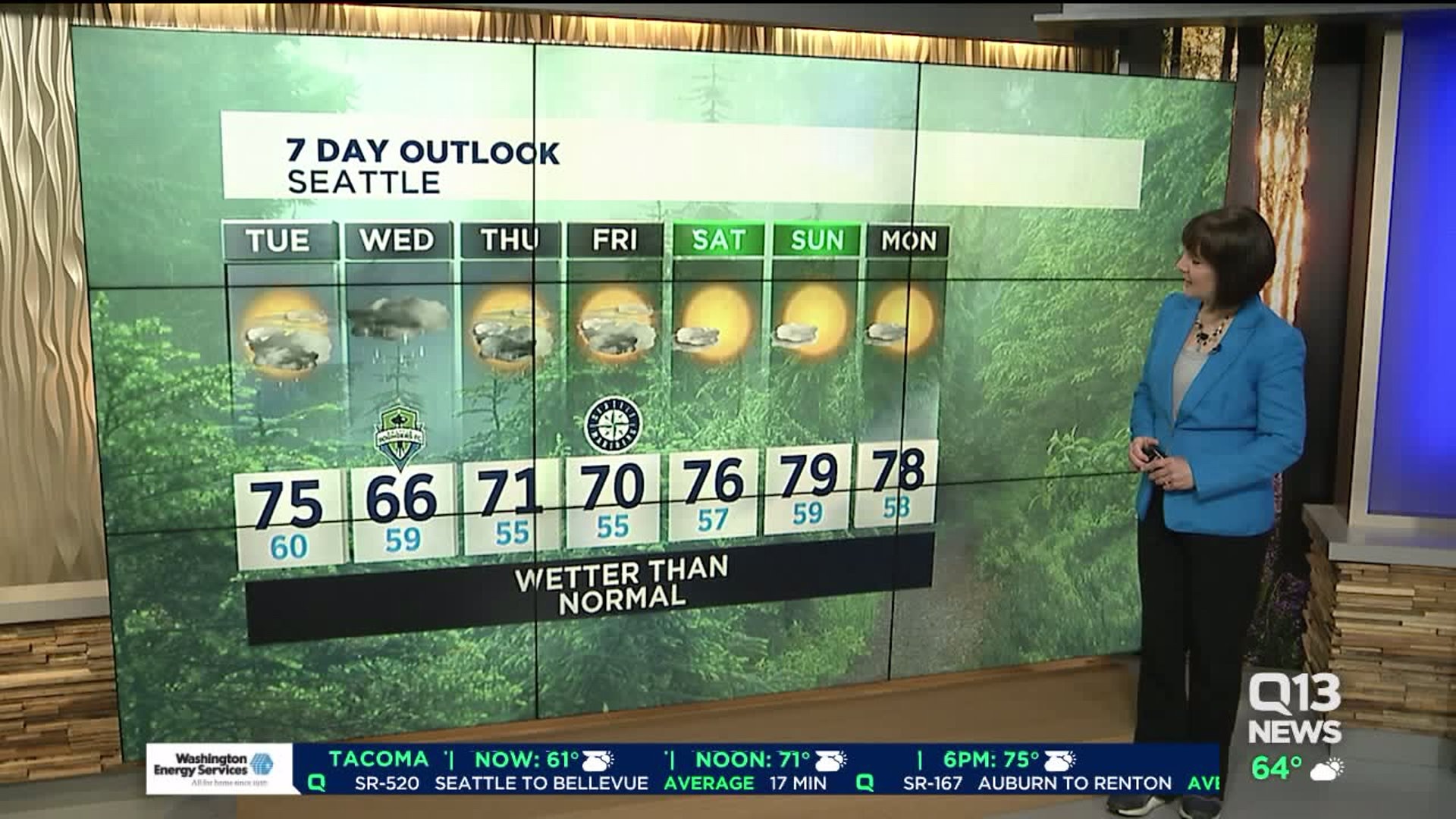 Q13 News forecast for Tuesday