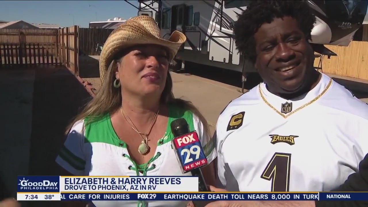 Eagles fans drive to Super Bowl LVII in their RV