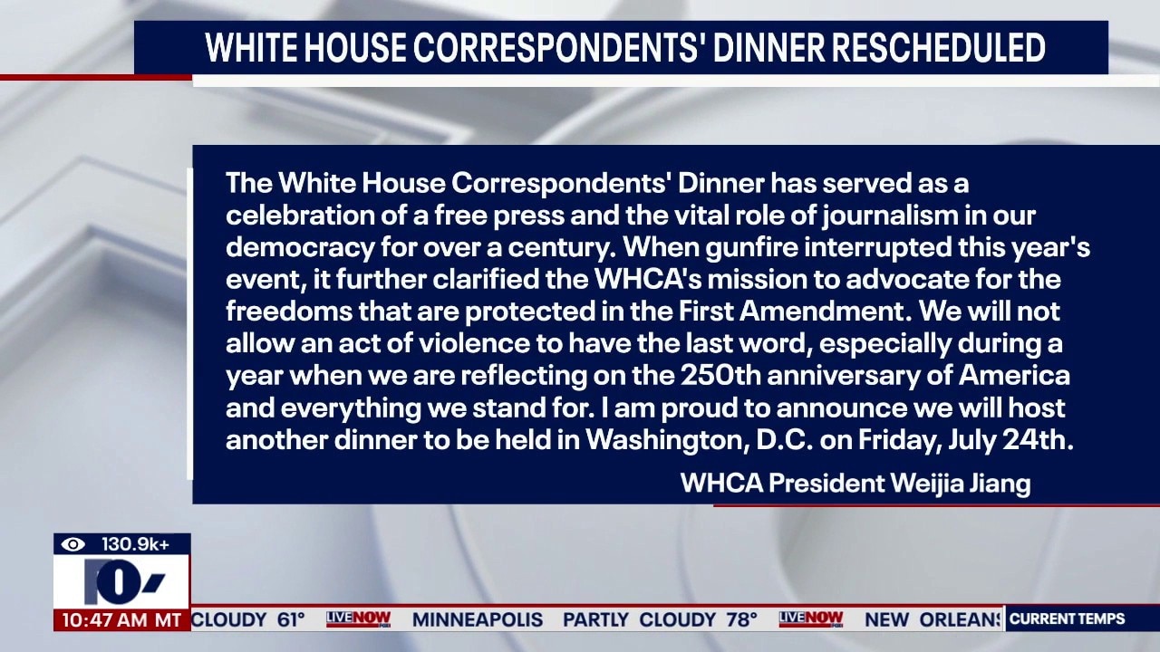 WH Correspondents' Dinner rescheduled after shooting