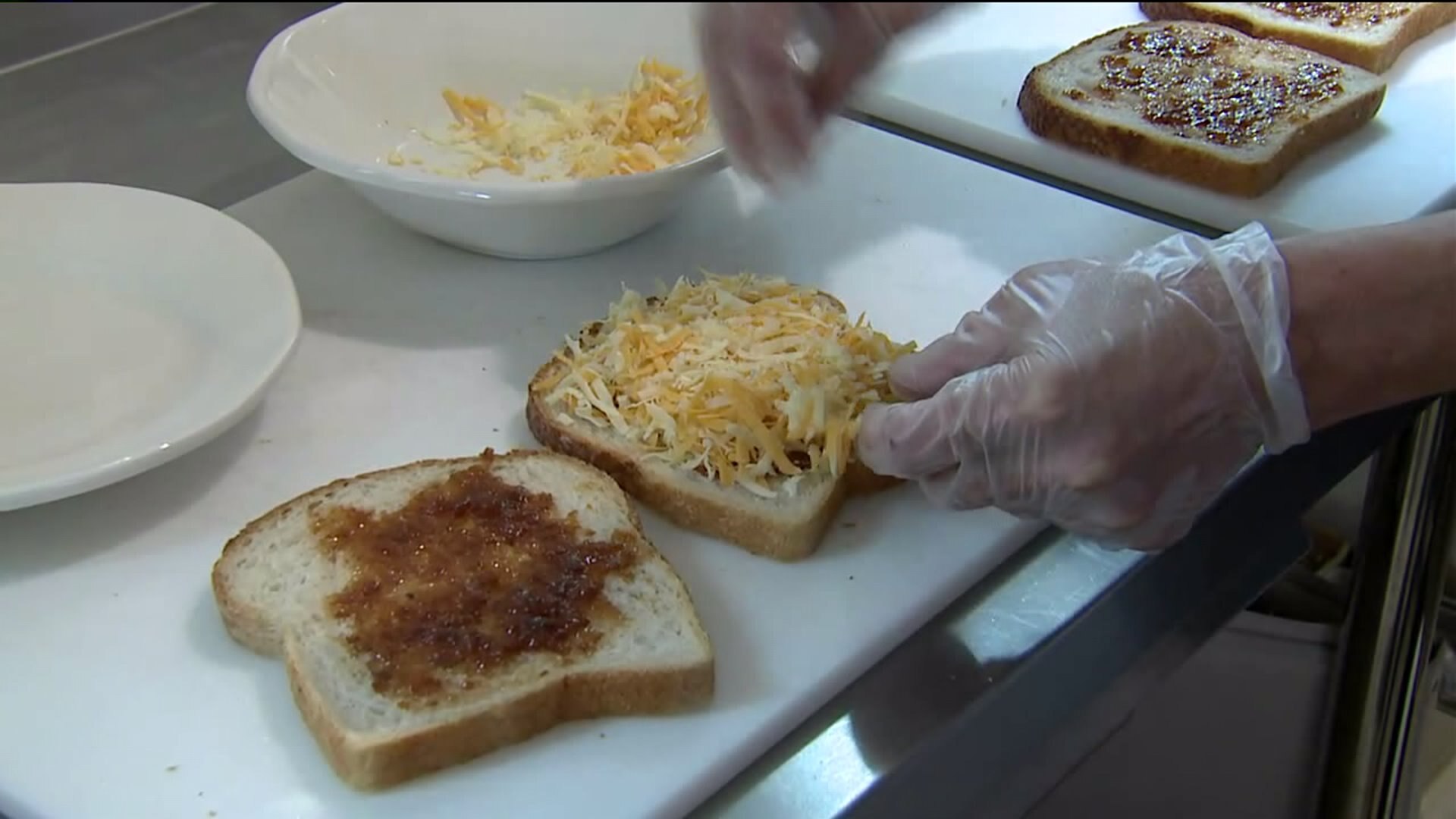 Kramp makes a sandwich