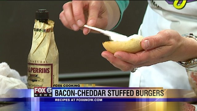 Learn how to prepare bacon-cheddar stuffed burgers