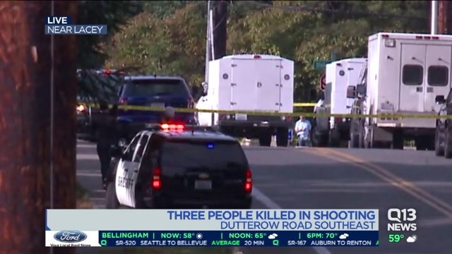 Three people killed in shooting near Lacey