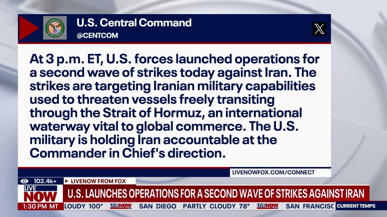 US forces launch second wave of strikes at Iran