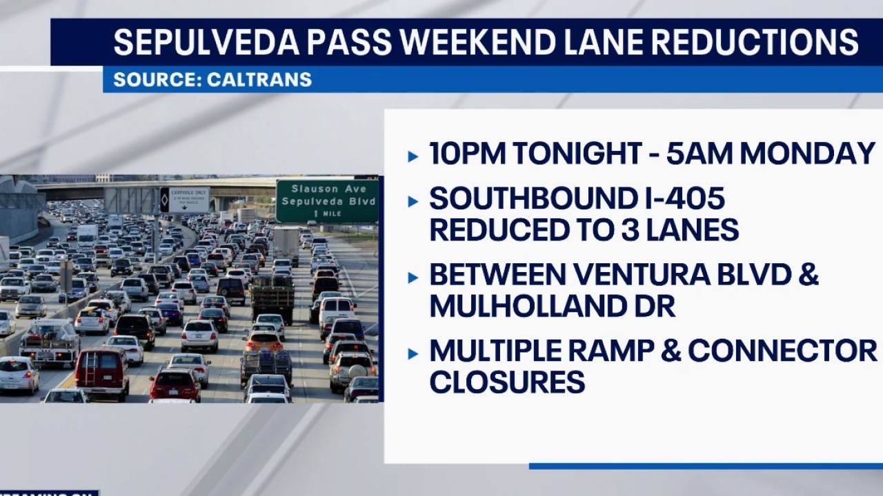 Sepulveda Pass weekend lane reductions to cause delays