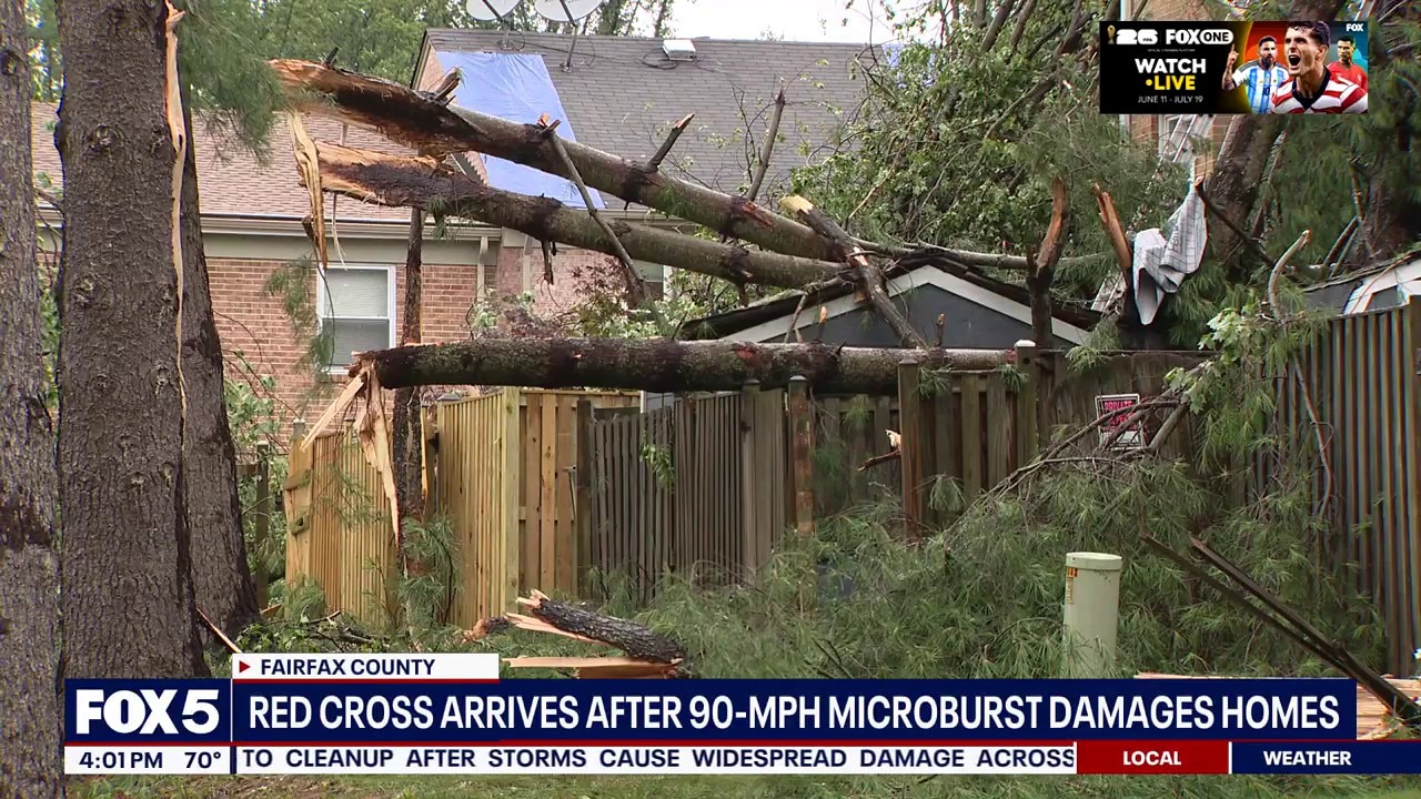Red Cross Arrives After 90-MPH Microburst Damages Homes