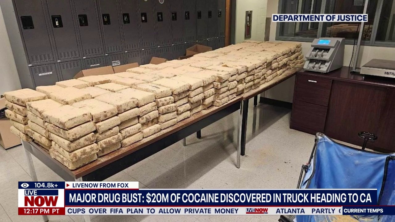 $20M of cocaine seized from truck at CA border