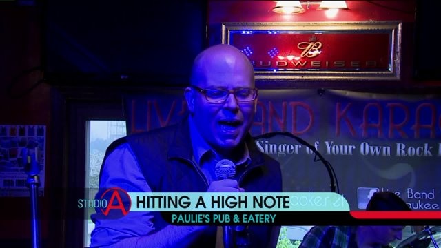 Brian Kramp takes a crack at karaoke