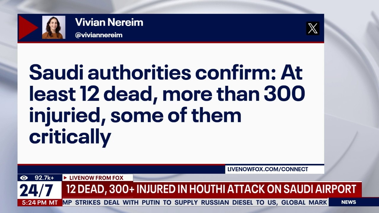 12 dead, 300+ injured in attack on Saudi airport