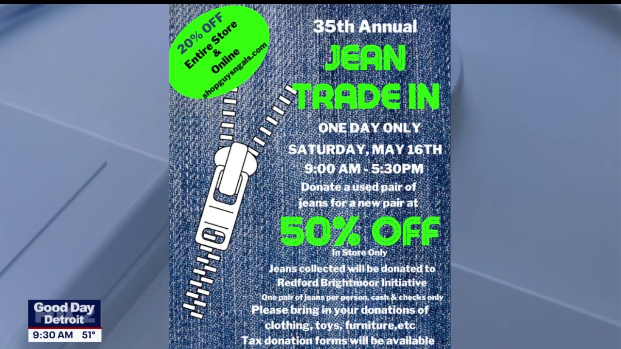 Guys N Gals hosting jean trade in event 