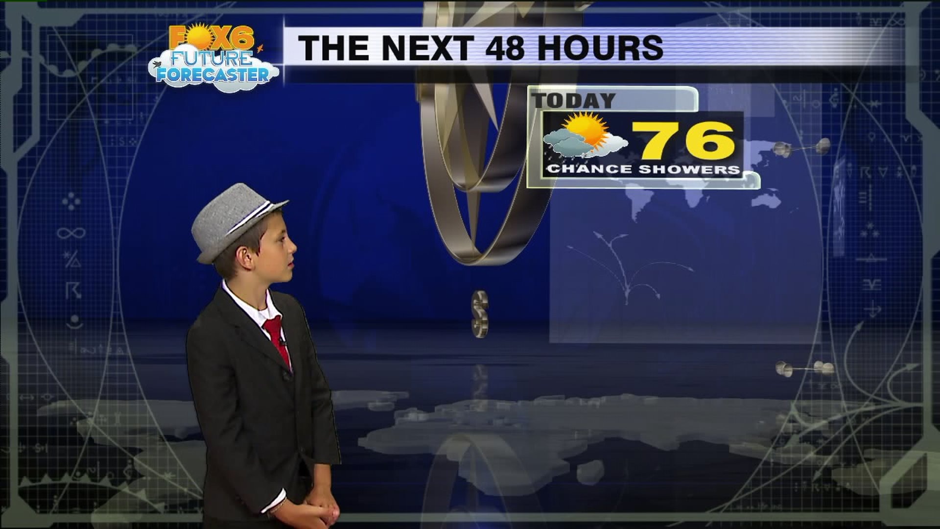 Ricky helps with the weather