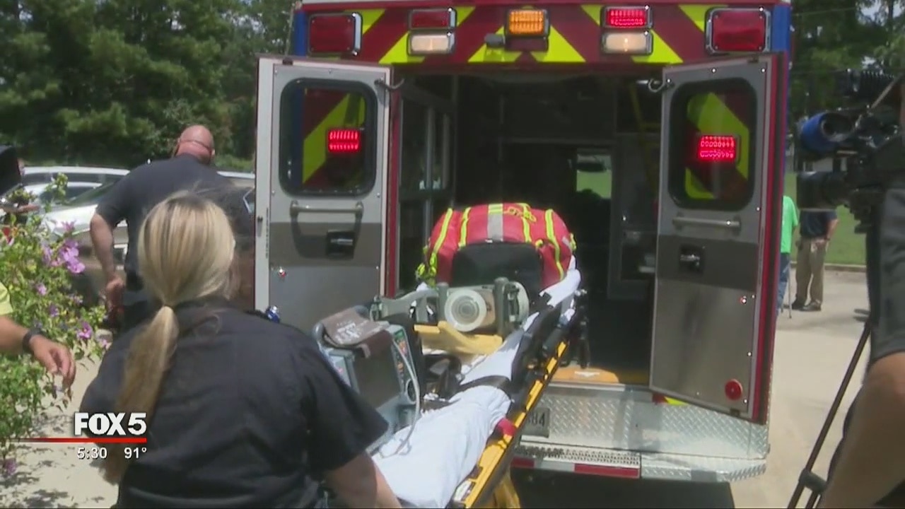 Injured man meets emergency team that saved him