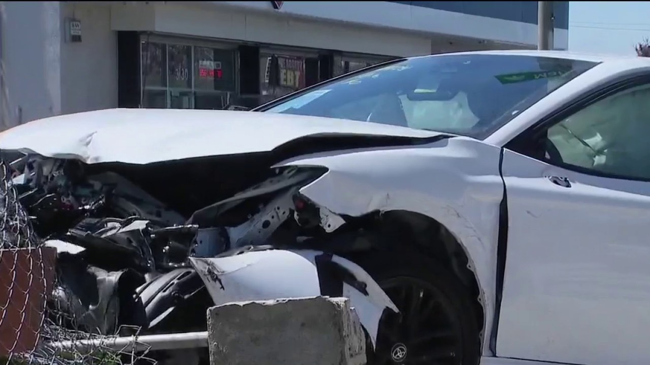 Child driving car strikes woman walking dog in Oakland