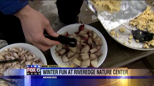 Carl checks out some of the delicious food you can enjoy at Riveredge Nature Center