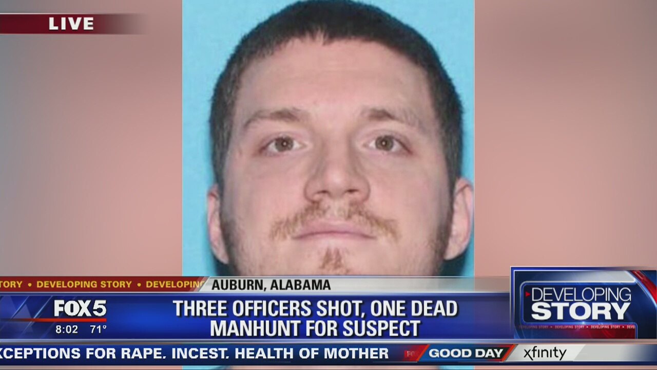 Manhunt for suspect in Alabama officer shooting