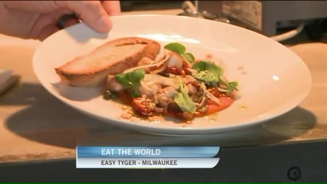 Chip checks out other delicious dishes at Easy Tyger