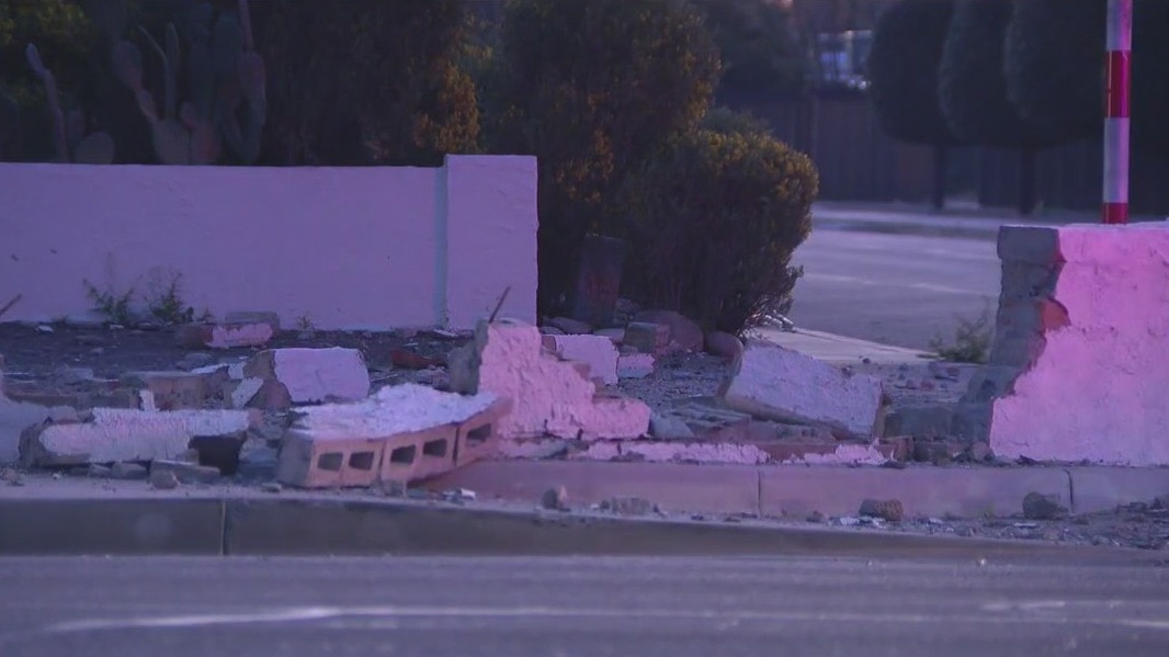 Car crash into concrete barrier sends several to the hospital