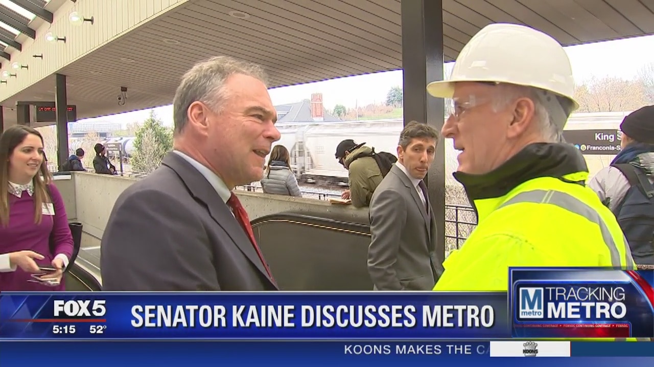 Sen. Kaine gets progress report on Metro's SafeTrack