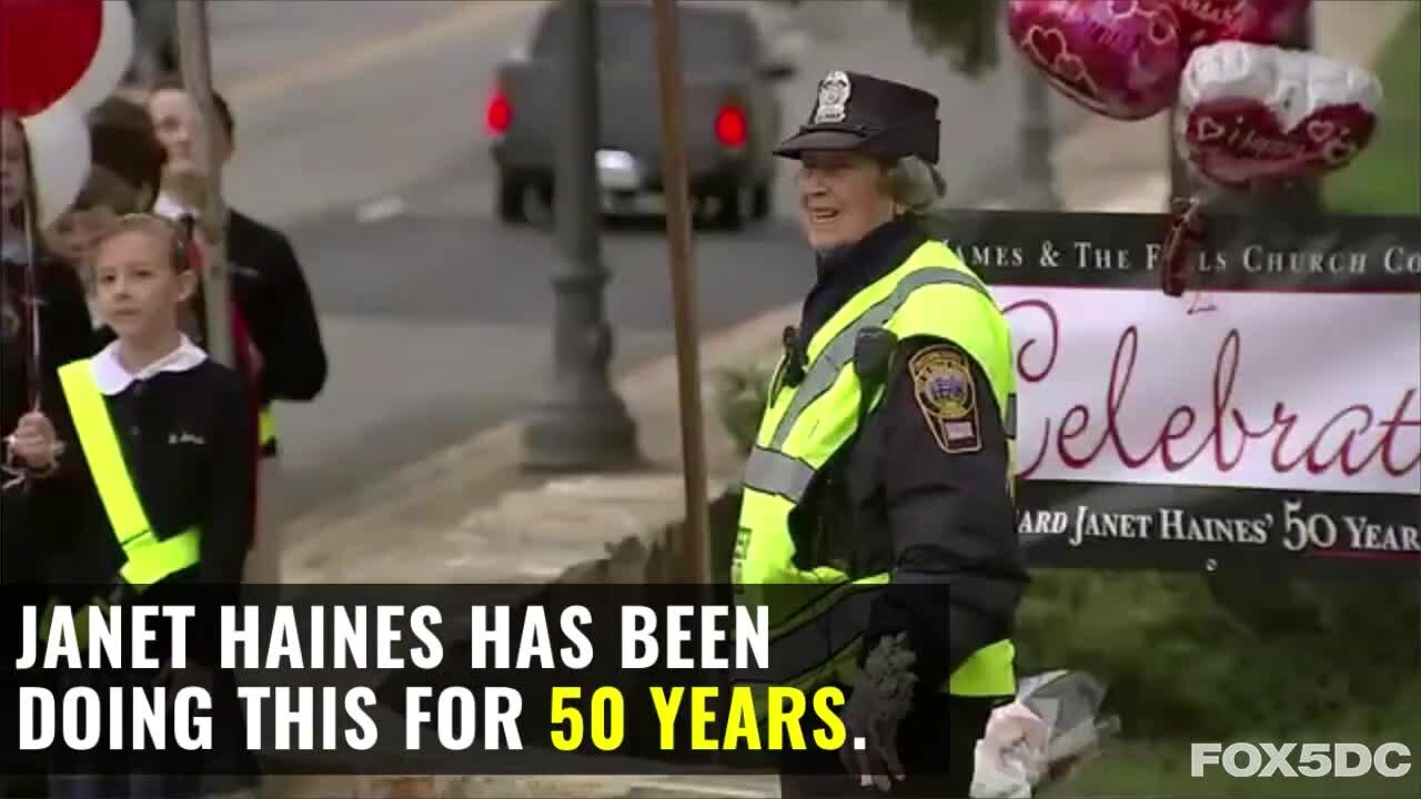 Va. crossing guard celebrates 50 years on the job