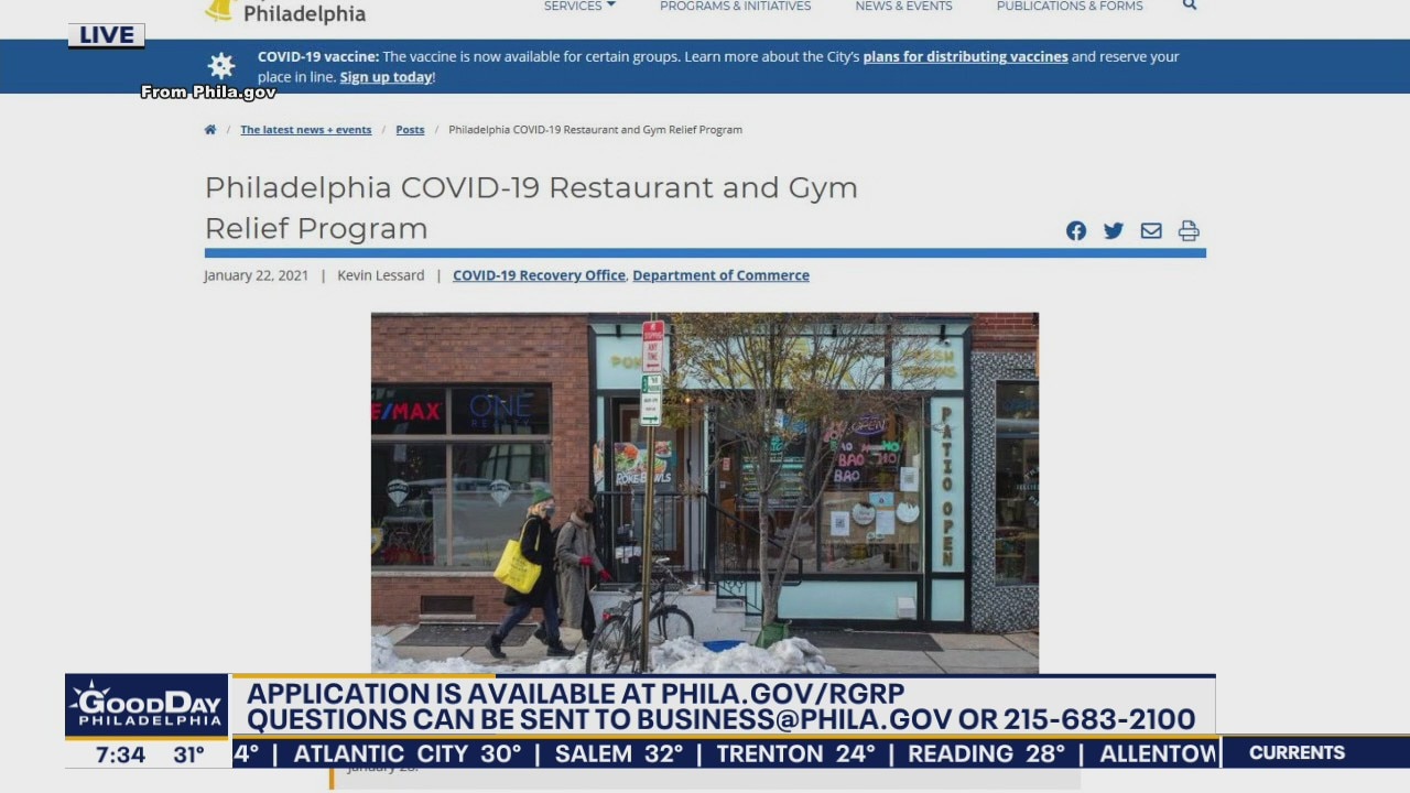 Philadelphia offers coronavirus relief program for restaurants and gyms