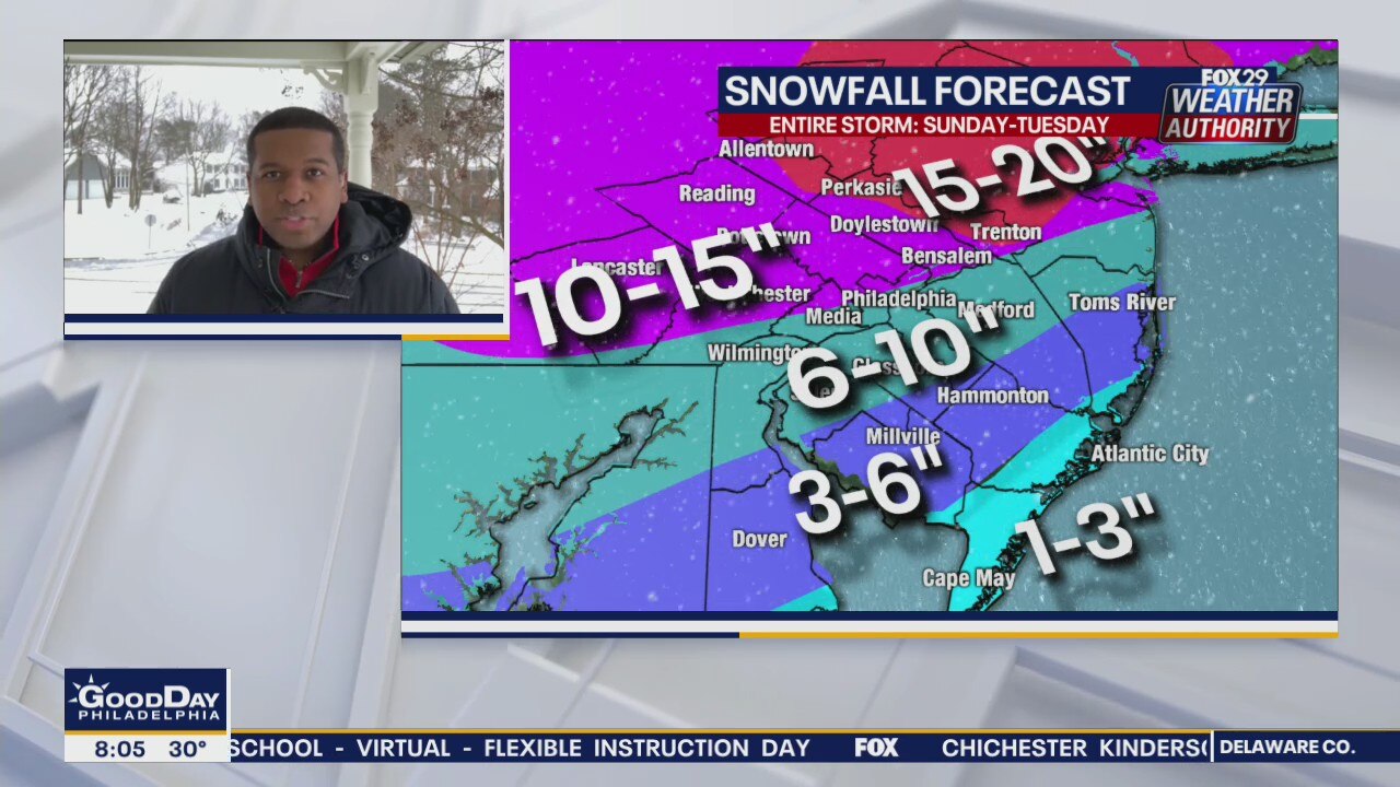 Nor'easter packing snowy punch to continue impacting area Monday