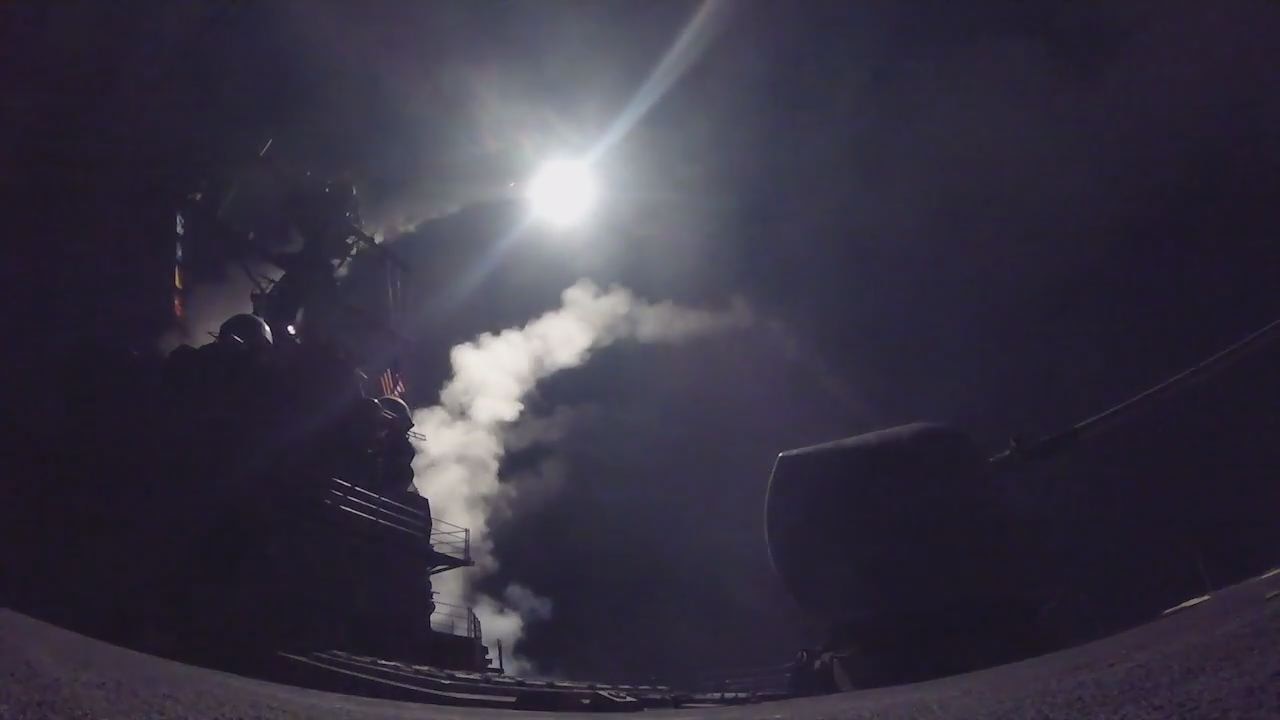 Missiles launched in US airstrike against Syria