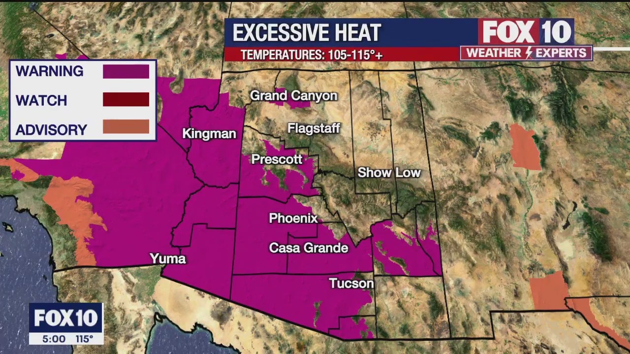 Excessive heat not letting up in Arizona