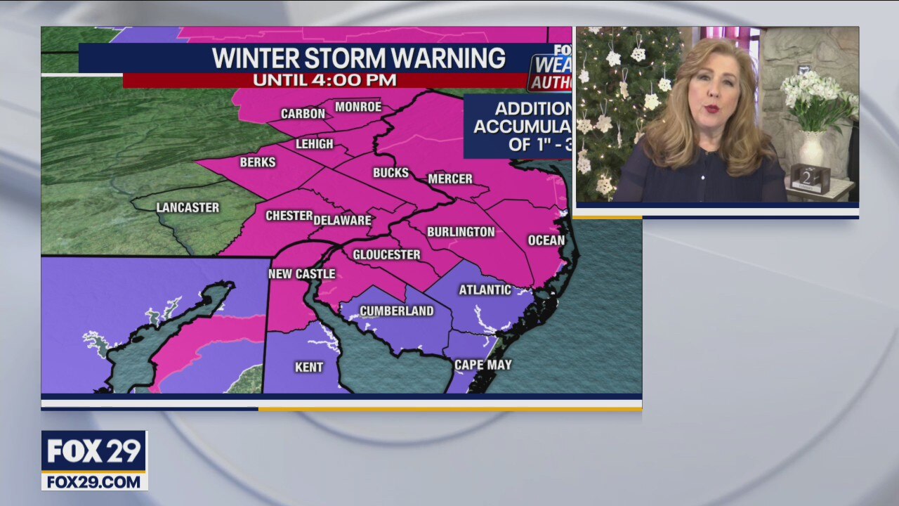 Winter storm warnings remain in effect as snow continues to fall Tuesday
