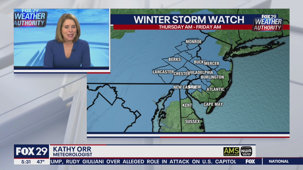 Weather Authority: Winter storm watch issued for parts of region ahead of snow Thursday