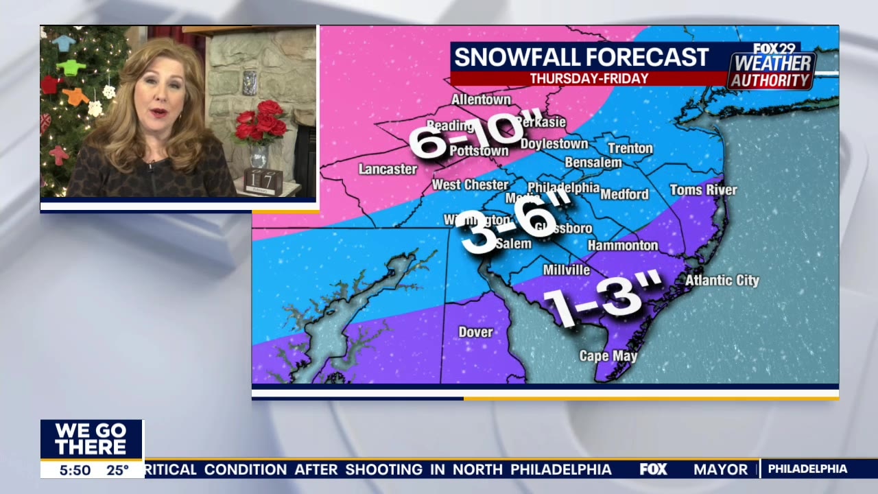 Weather Authority: Measurable snowfall expected Thursday for most of region
