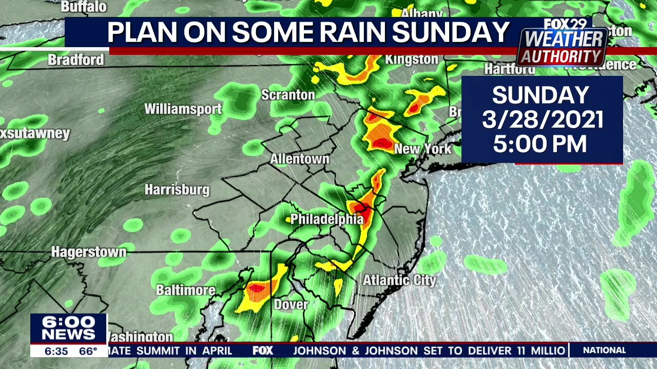 Weather Authority: Mild overnight leads to rainy Sunday with thunderstorms possible