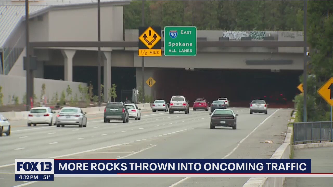 More rocks thrown onto oncoming traffic