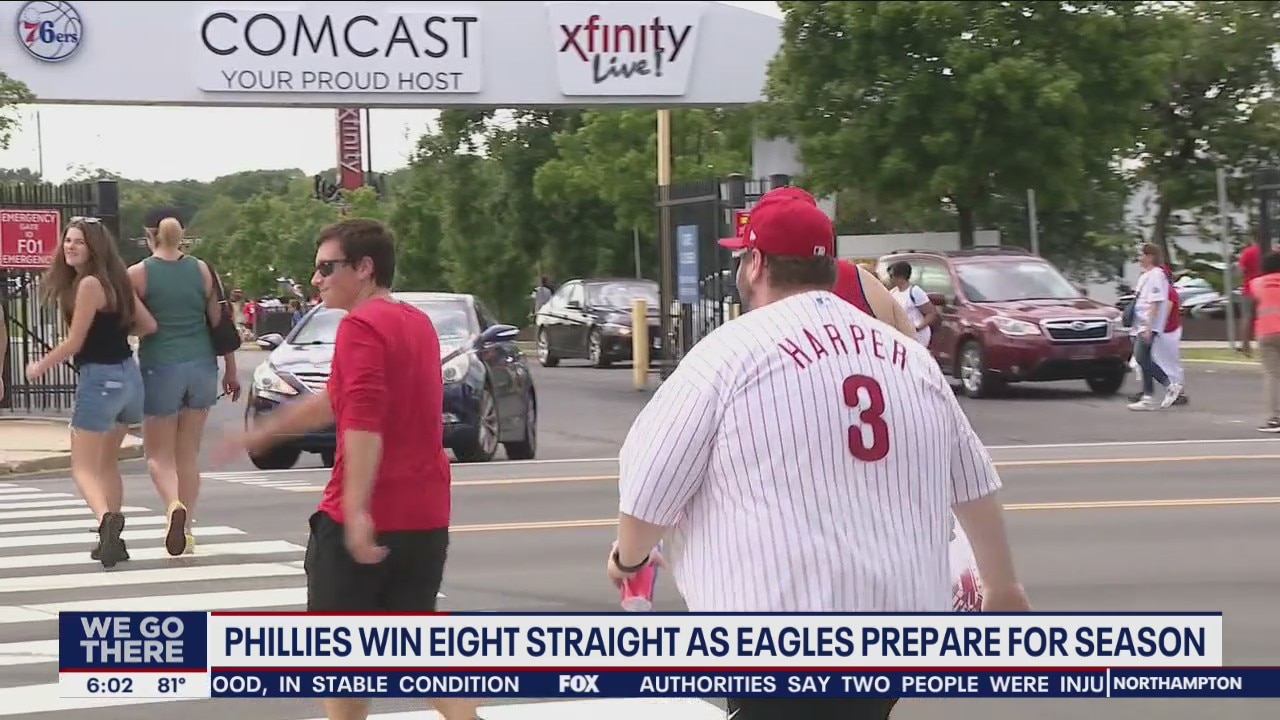 Phillies win eight straight as Eagles prepare for season