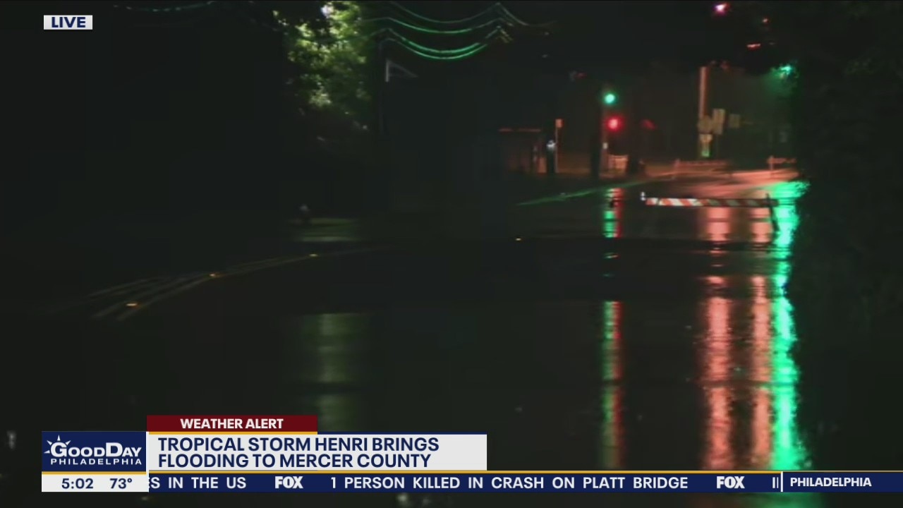 Tropical Storm Henri brings flooding to parts of NJ, PA