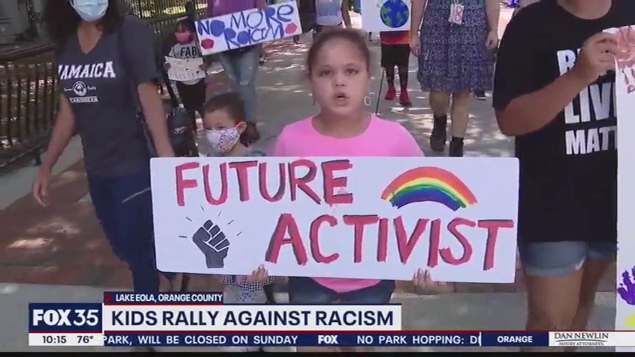 Kids rally against racism