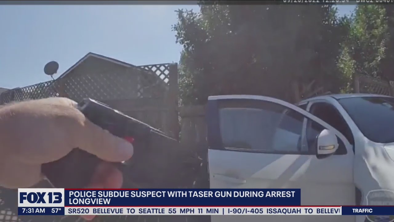 BODY CAM: Police use Taser to arrest a wanted man in Longview, WA