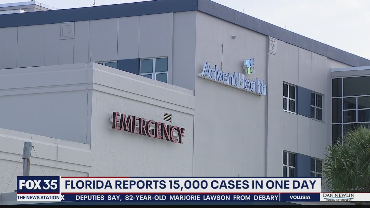 Florida reports over 15,000 coronavirus cases in one day