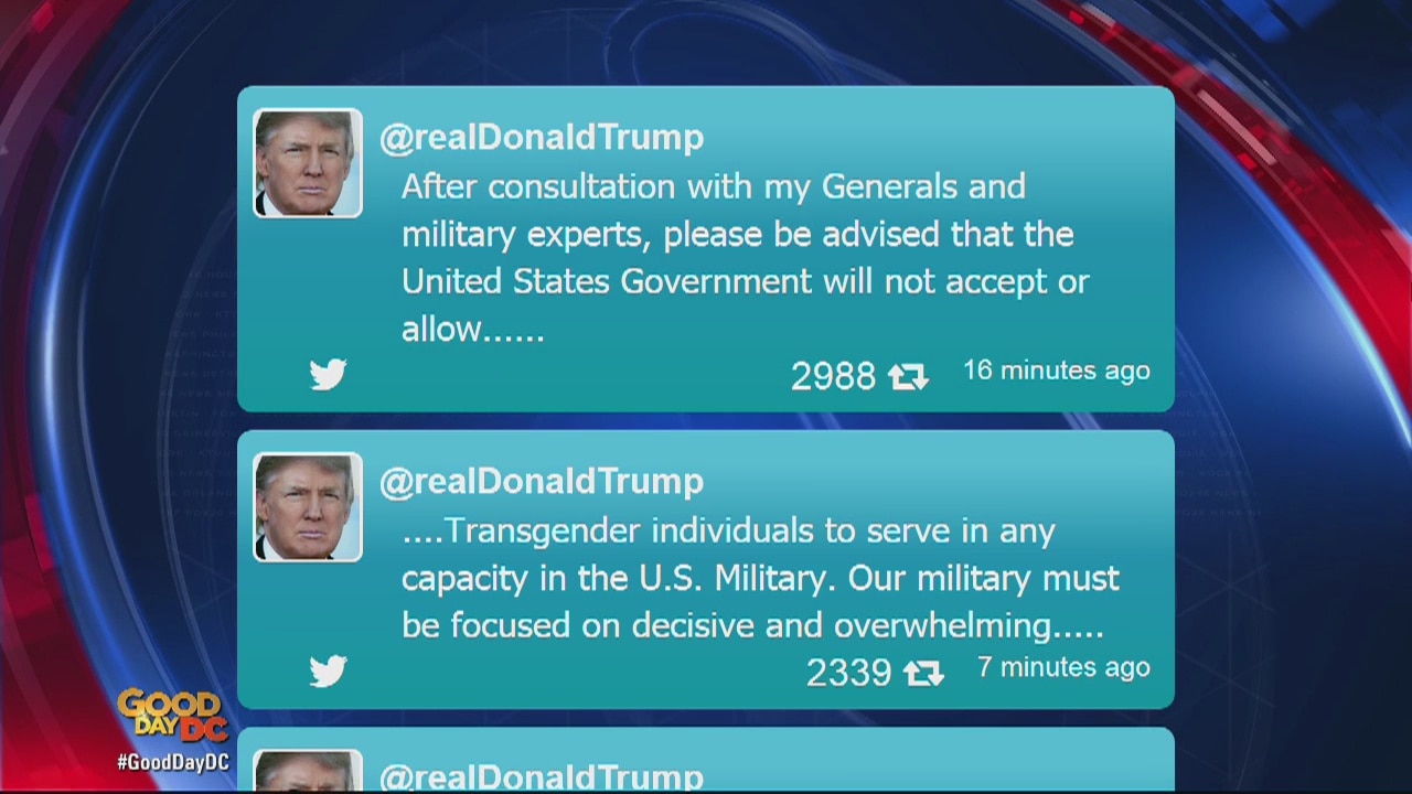 Trump tweets transgender people will not be allowed to serve in military