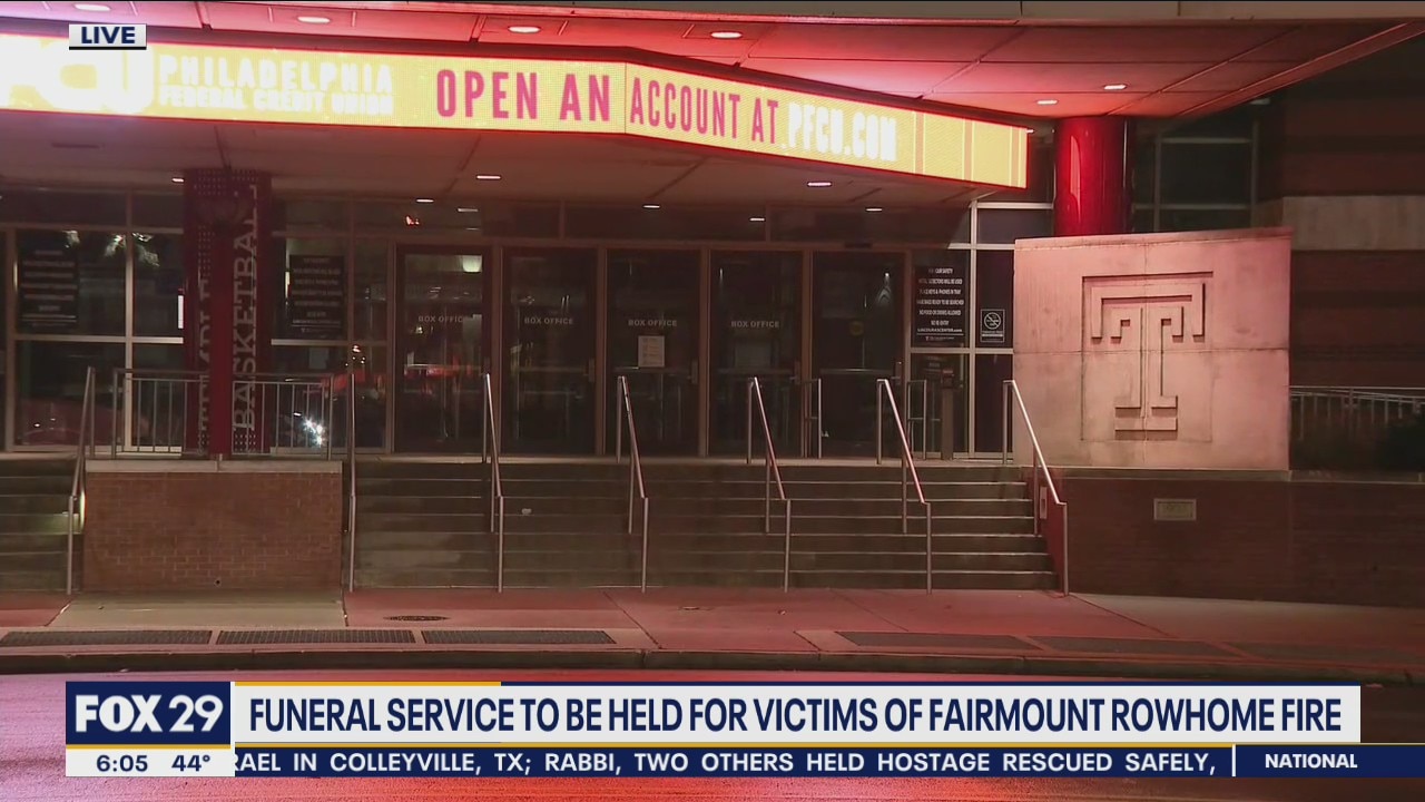 Funeral service to be held for victims of Fairmount rowhome fire