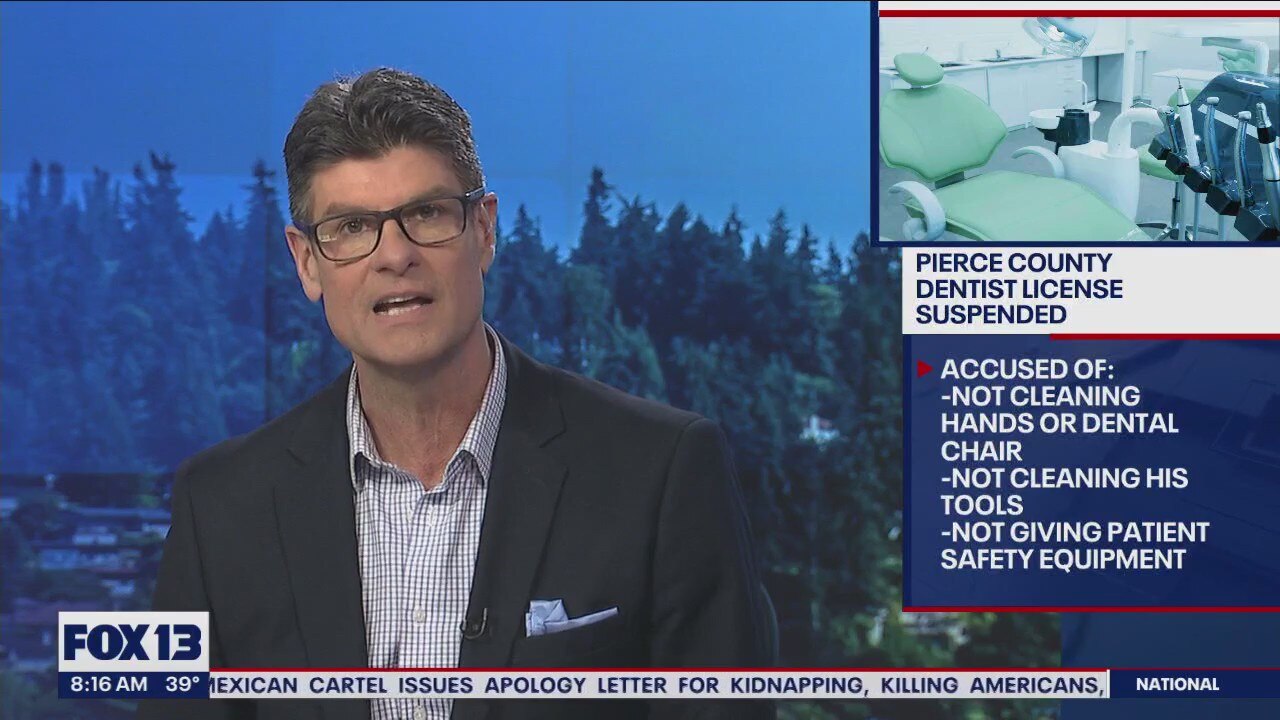 Pierce County dentist license suspended for not cleaning his tools