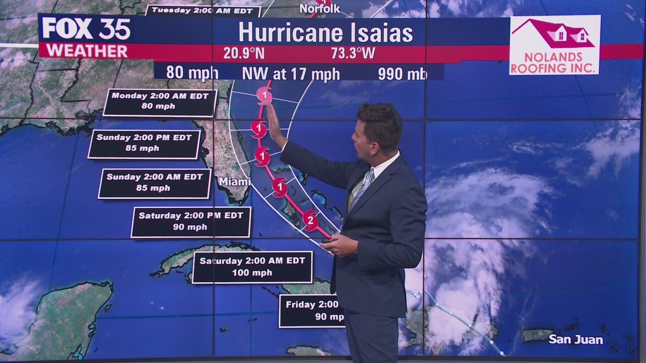 Hurricane Isaias to become Cat 2 storm