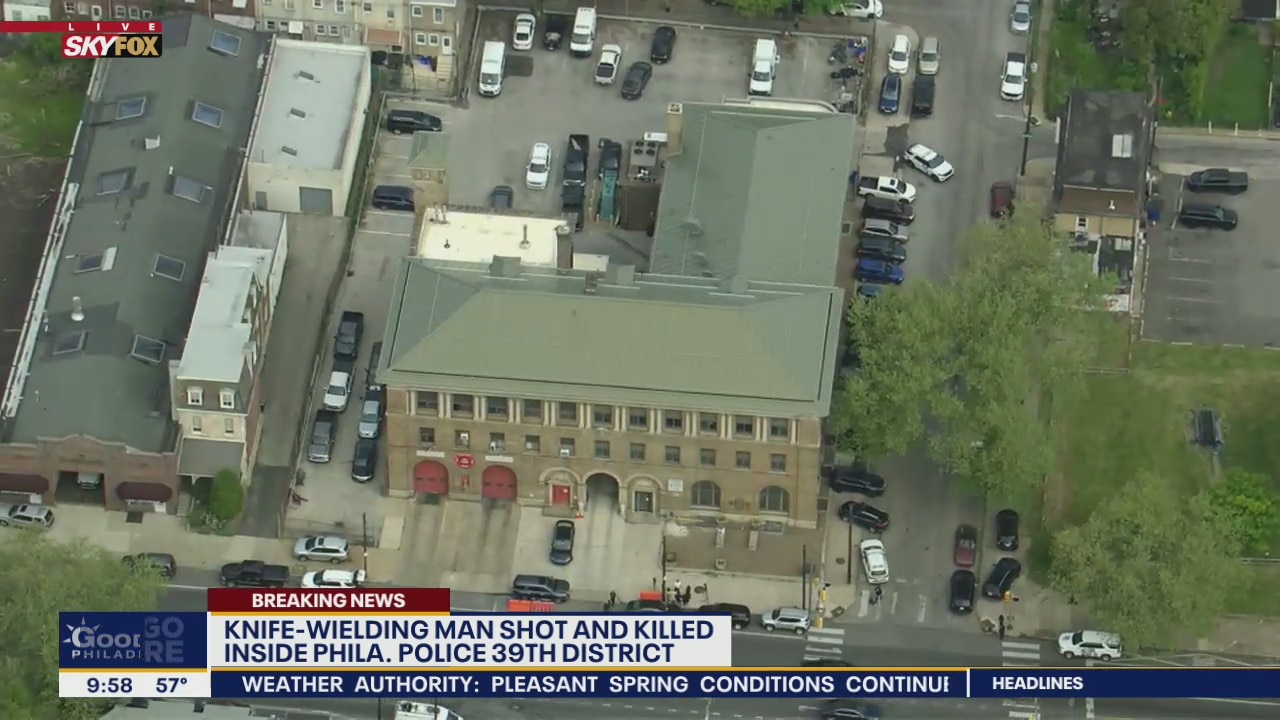 Knife-wielding man shot and killed inside Philadelphia Police 39th District