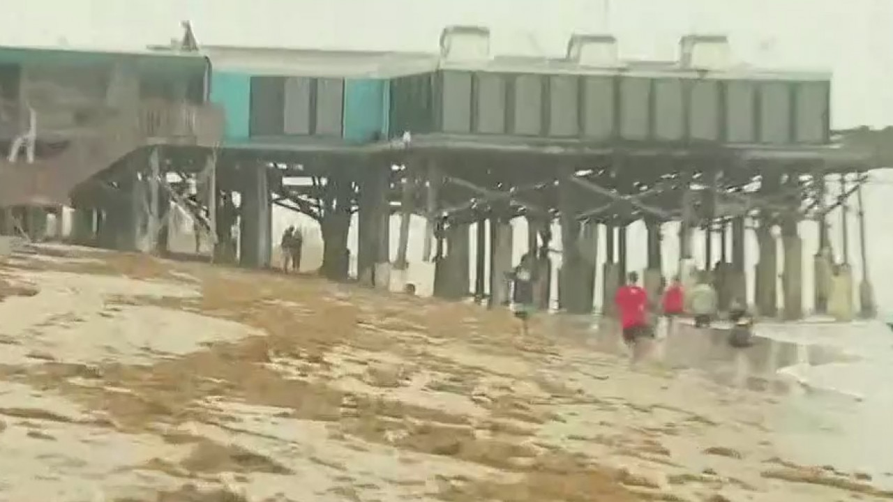 A look at Cocoa Beach as Tropical Storm Isaias approaches.