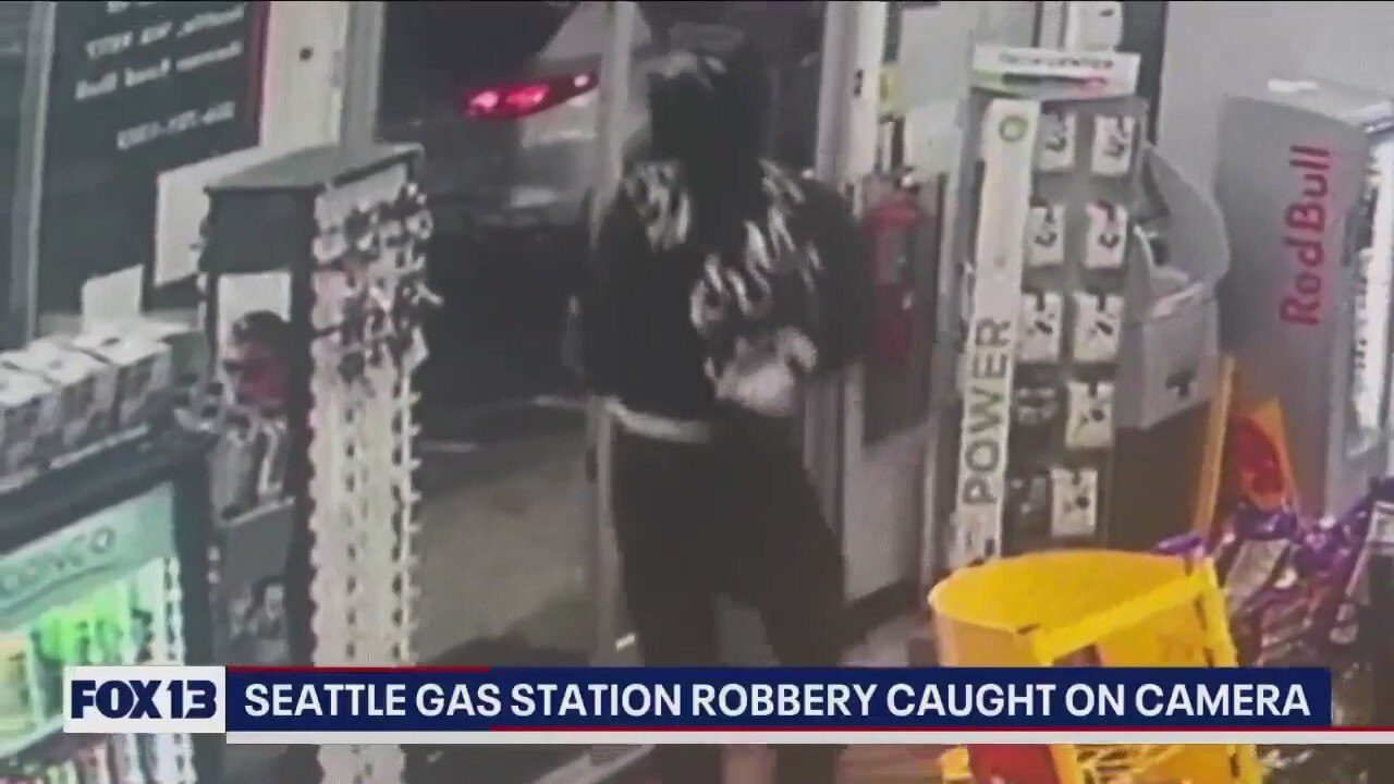 Seattle gas station robbery caught on camera