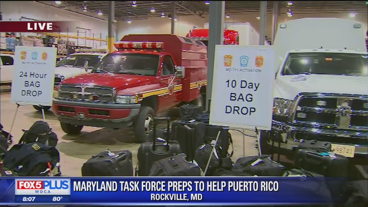 Maryland Task Force One preparing to help with search and rescue efforts caused by Hurricane Maria