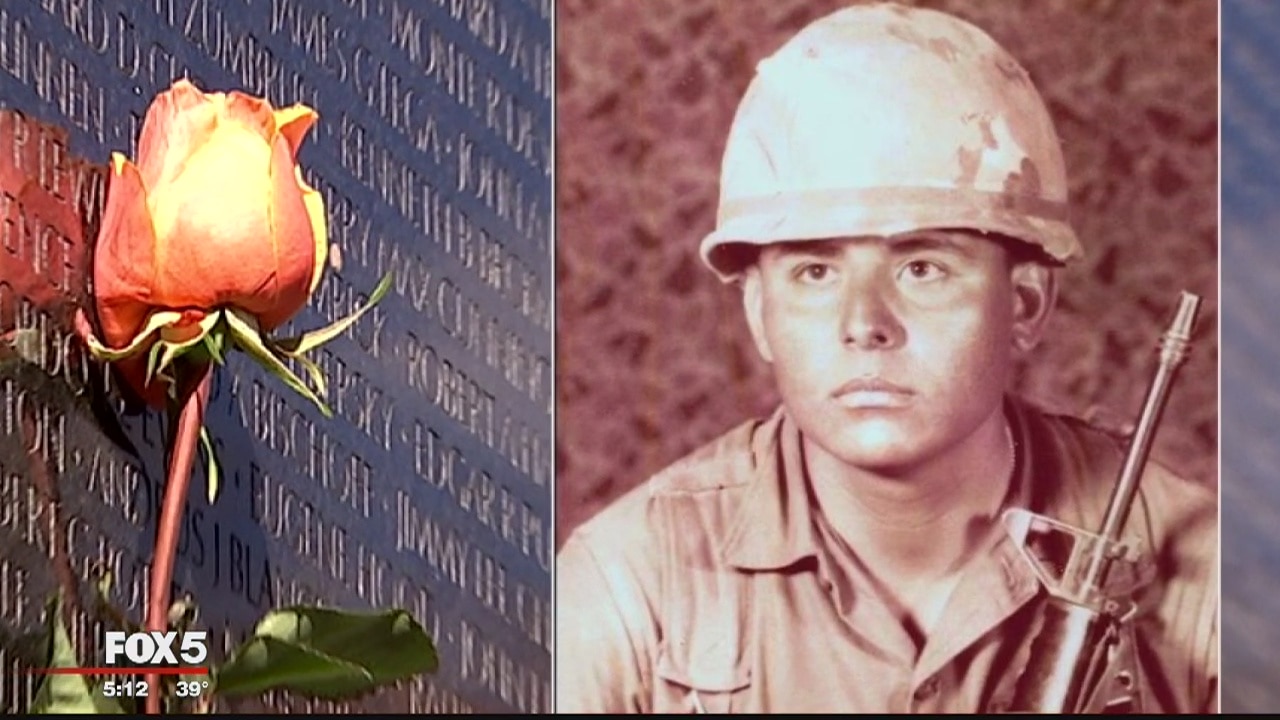 Nephew of fallen soldier reads his name at Vietnam War Memorial