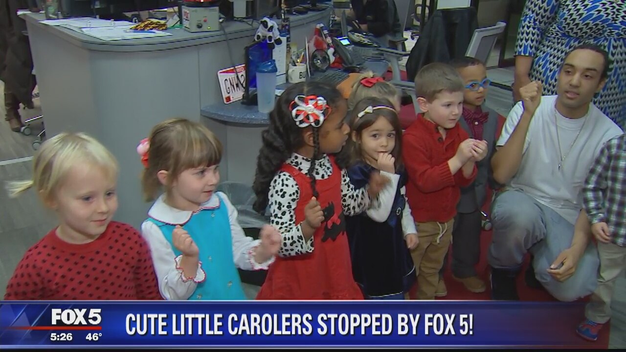 Cutest little carolers from St. Alban's Early Childhood Center singing Christmas songs for FOX 5 staff