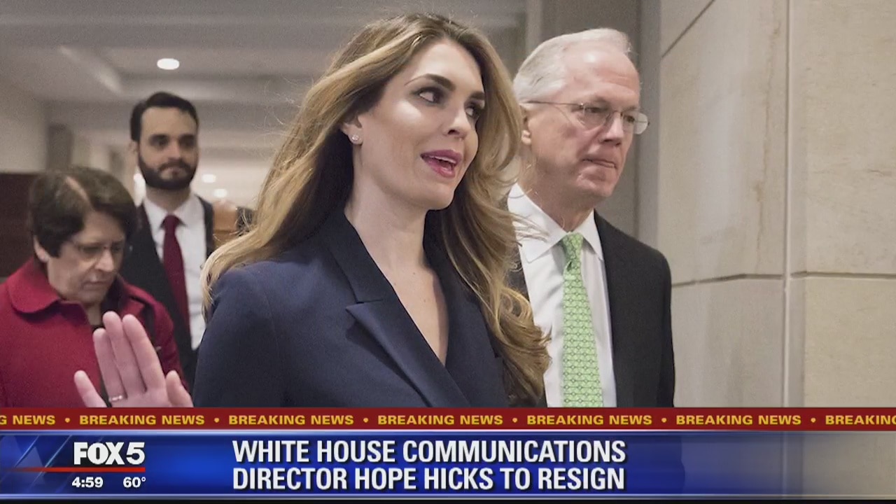 White House communications director Hope Hicks resigning