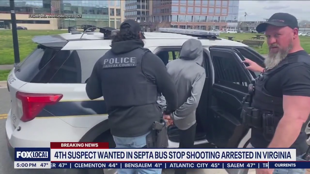 Video shows arrest of 4th suspect in Septa bus stop shooting captured in Virginia